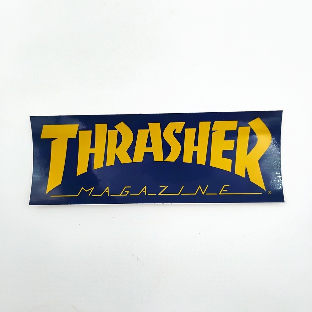 Thrasher Magazine Sticker Vintage 1990's Yellow Blue Skateboard Decal Sticker